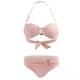 thumbnail image 5 of Traje de baño de bikini con abertura decorativa en forma de U de tejido de nailon de color sólido, 5 of 5