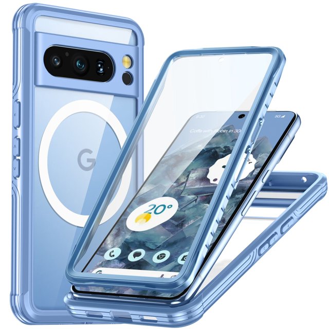 GANGXUN Étui Magnétique pour Google Pixel 8 Pro – Étui de Protection Intégrale avec Protection d'Écran Intégrée, Résistant aux Chutes