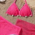 thumbnail image 6 of CAICJ98 Girl's 3 Piece Swimsuits with Cover Up Skirt Halter Triangle Bathing Suits for Girls Bikini Set (8-9 Years,Hot Pink), 6 of 7