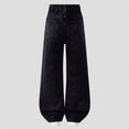 thumbnail image 5 of TOWED22 Kids Girls Jeans Cargo Pants Girls Ripped Distressed Baggy Wide Leg Casual Sweatpants Teen Trousers Black,11-13 Y, 5 of 5