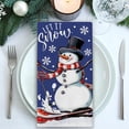 thumbnail image 4 of Winter Skiing Snowman Reindeer Kitchen Dish Towels Set of 2, Let It Snow Pine Tree Drying Hand Towel Baking Cooking Cloth, Navy Blue Christmas Snowflake Bathroom Home Decoration 18'' x 26'', 4 of 6