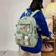 thumbnail image 4 of mochila bonita para mujer, impermeable, multibolsillos, de nailon, para la escuela, para estudiantes y niñas, verde, 30 x 10 x 40 cm., 4 of 4