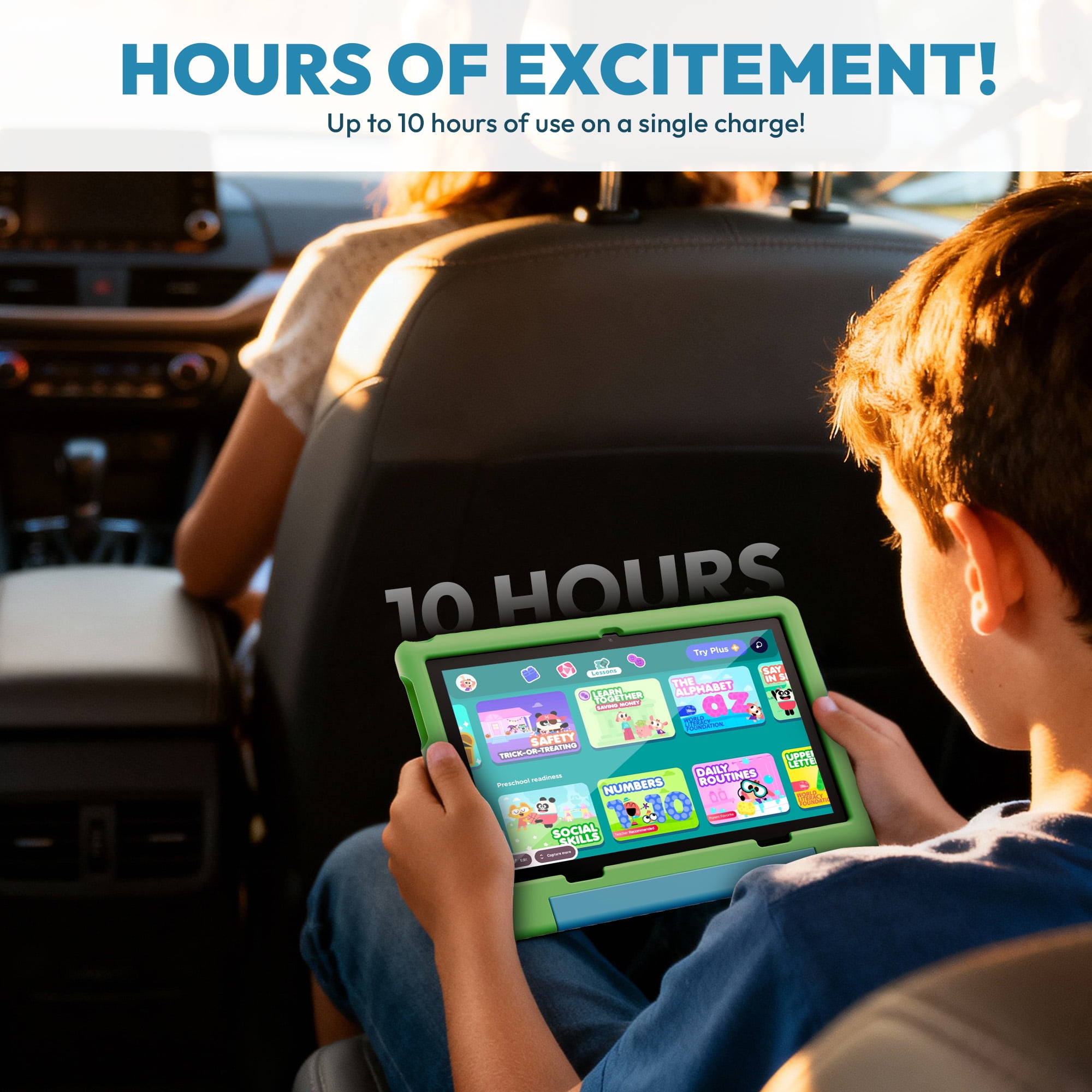 Contixo A10 Kids Tablets 2026 Model, Educational Tablets for Kids with Learning Apps, eBooks, and Tablet Case, 10”, Green