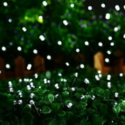 QiShi Christmas Solar Lights LED Solar String Lights,39ft 100 LED Fairy Outdoor String Lights Decorative Lighting for Home,Lawn,Garden,Wedding,Patio,Party,and Holiday Decorations (White)-1Pack