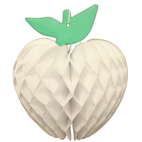 3-pack Devra Party 7 Inch Honeycomb Tissue Paper Apple Decoration, White