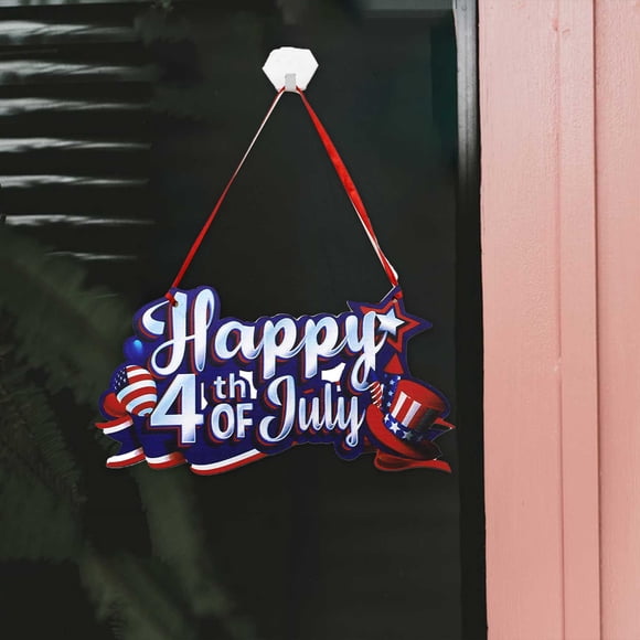 Decoraciones para el Día de los Caídos, decoraciones para el 4 de julio, decoraciones patrióticas, letrero patriótico, letrero colgante del 4 de julio, letrero patriótico de madera para colgar, placa