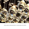 thumbnail image 4 of Miumaeov Modern Crystal Chandelier Rectangular Raindrop Chandelier Flush Mount Chrome Ceiling Light Fixture for Dining Rooms Kitchen Living Room 8 Light L31.4'' x W11.8'' x H27.5'', 4 of 15