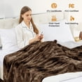 thumbnail image 2 of WISHEAD Electric Heated Blanket Twin 62''x84''Size Faux Fur Heating Blanket 5 Heating Settings, 10h Timer & Overheat Protection, Machine Washable, Soft Flannel and Sherpa Full Body Warmth,Brown, 2 of 9