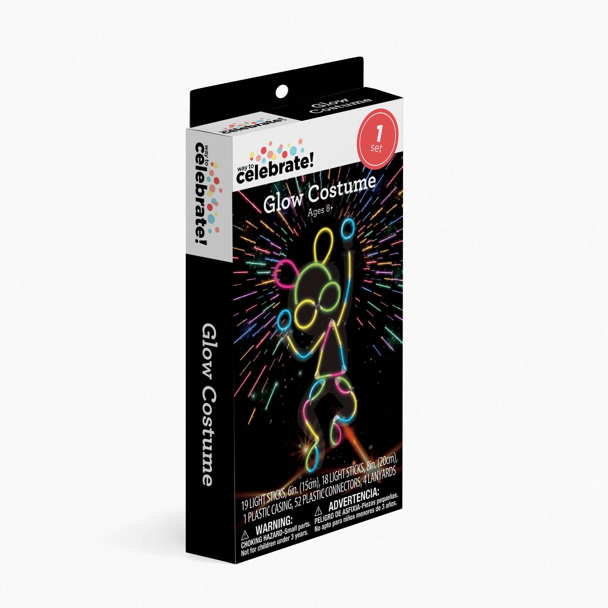 Multicolor Glow Costume for Unisex Child and Adults by Way To Celebrate