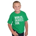 thumbnail image 3 of Worlds Okayest Son Funny Children Boys Kids T Shirt Tees Tops Teen Brisco Brands XS, 3 of 5