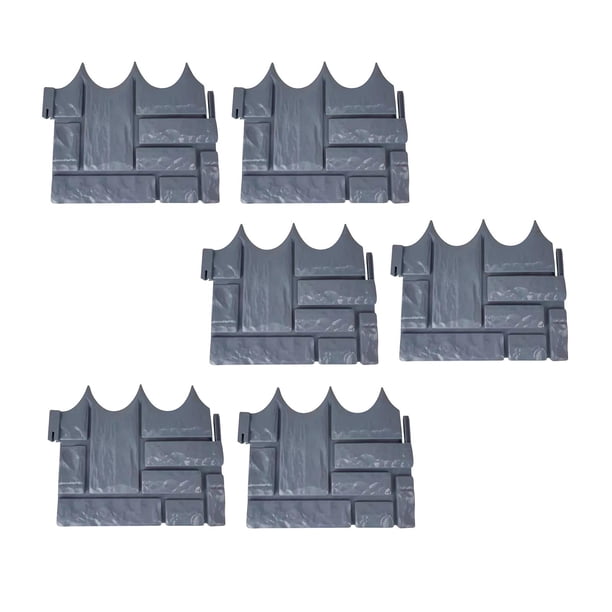 Valla de imitación de piedra para jardín, 6 piezas, impermeable, fácil de instalar y ligera. Gris