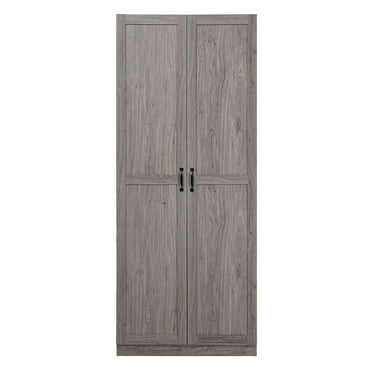 Hopkins Modern Freestanding Storage Closet with 7 Shelves in Grey