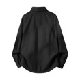 thumbnail image 5 of LIaqionyy Mens Button down Shirt Casual Loose Long Sleeve Collared Shirts Solid Color Wedding Prom Business Tops, 5 of 6