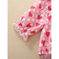 thumbnail image 5 of XAOWF Girls Bodysuit Long Sleeve Bowknot Bow Cute Love Heart Printed Pullover Romper For Daily Wear Relaxed Fit Stylish Rompers 3-6 Months, 5 of 6