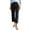 Black, variant on Bloomae Cotton Linen Cropped Pants Women Straight Leg Capris Summer Business Casual Work Pants Ankle Length Chino Trousers Black M