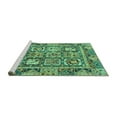 thumbnail image 2 of Ahgly Company Machine Washable Indoor Square Abstract Turquoise Blue Modern Area Rugs, 3' Square, 2 of 4