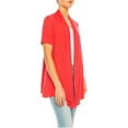 thumbnail image 2 of MOA Collection Women's Asymmetrical Hem Short Sleeves Cardigan, 2 of 6