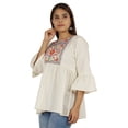thumbnail image 3 of Moomaya Embroidery Peplum Tops Cotton Flex Tunic Designer Short Kurta For Women, 3 of 8