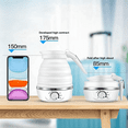 thumbnail image 2 of Travel Foldable Electric Kettle, 800W Fast Boiling, Portable Silicone Kettle,600ml, 110V,US Plug, 2 of 5
