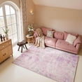 thumbnail image 3 of Toyoso 6x9 Area Rug - Large Abstract Pink & Purple Silicone Rug, Machine Washable Non-Slip Modern Watercolor Carpet, Soft Low-Pile Area Rug for Living Room, Dining Room, Pet Friendly, 3 of 9