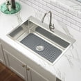 thumbnail image 4 of Mocoloo Silicone Sink Mat Kitchen Sink Protectors for Kitchen Sink, 26"x 14" Sink Mat Grid Non-Slip Folding Sink for Bottom of Farmhouse Stainless Steel Porcelain Sink Pad, Flower Cutout Pattern, 4 of 9
