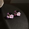 thumbnail image 4 of 2x Boho Flower Stud Earrings Sweet Purple Jewelry Gift Vacation Summer------Product code 69448, 4 of 5