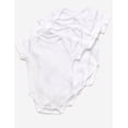 thumbnail image 3 of Leveret Baby Four Pack Short Sleeve Bodysuits Cotton White 6-12 Month, 3 of 4