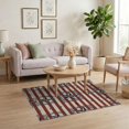 thumbnail image 3 of ODIKA 4'x6' Washable Area Rug Striped Farmhouse Border Patriotic Welcome July Independence Door Playful for Home Office, Under Desk, Non-Slip Chair-Friendly, Flatwoven, 3 of 7