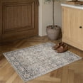 thumbnail image 3 of BERTHMEER 2'x3' Small Area Rugs for Bathroom Bedroom Entryway Kitchen Dorm Entrance Vintage Non Slip Washable Oriental Traditional Floral Rugs,Gray Taupe, 3 of 6