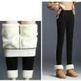 thumbnail image 4 of Nafuu Ladies Thermal Underwear Pants Winter Keep Warm Solid Color Fashion Casual Long Slim Fit Thickening Stretchy High Waist Leggings‌ Leisure Home‌ Long Johns, 4 of 7