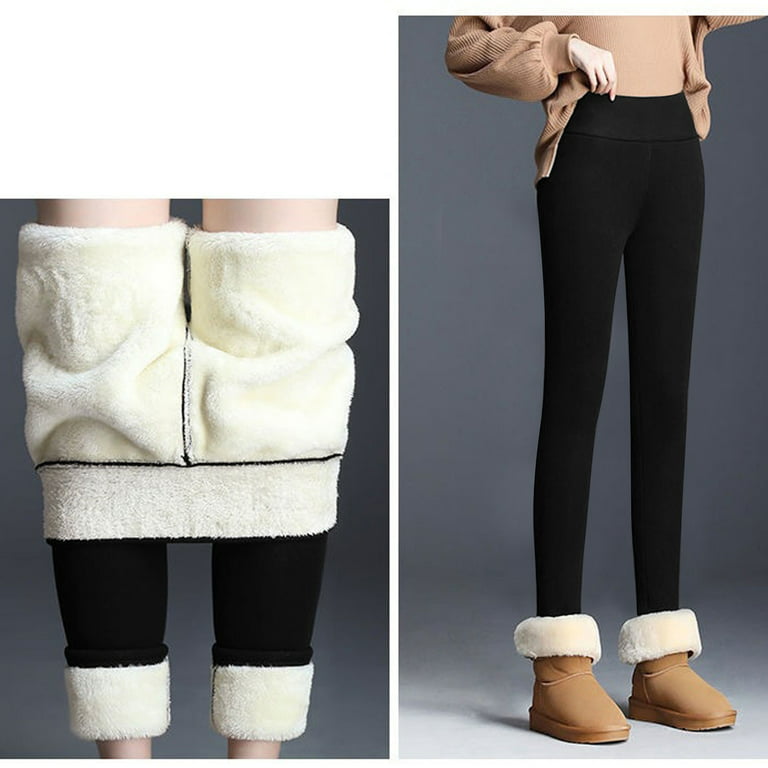 wofedyo Leggings for Women Winter Women Keep Warm Solid Color Long