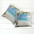 thumbnail image 6 of Ambesonne Tropical Throw Pillow Cover 2 Pack, Tropical Beach Palm Trees, 20", White Green Blue, 6 of 7