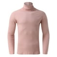 thumbnail image 4 of HBFAGFB Col Roulé Hauts pour Hommes Ajusté Manches Longues Chemises Décontractées Polyvalentes Rose Taille g, 4 of 5