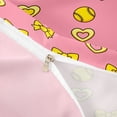 thumbnail image 4 of Castle Fairy Sport Baseball Twin Duvet Cover, Kawaii Bow Heart Pattern Twin Bedding, Pink Yellow,Pink Reversible,2pcs,1 Duvet Cover and 1 Pillowcase, 4 of 6