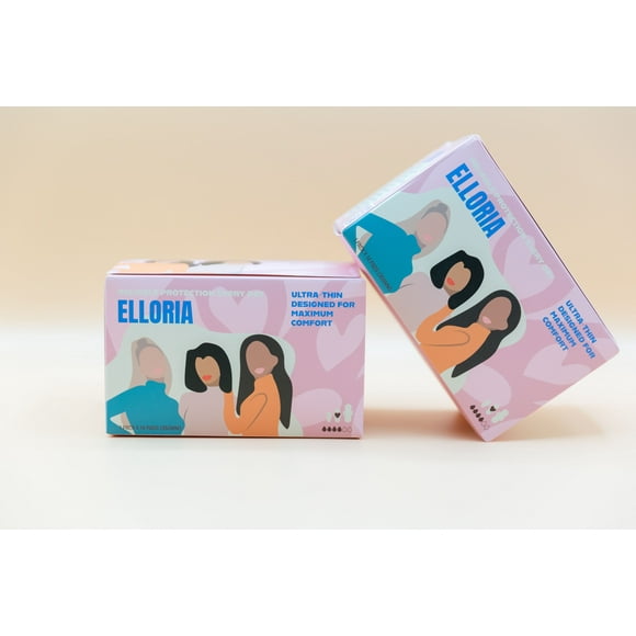 Elloria Ultra Thin Maxi Pads, Medium Size - Day & Night Protection