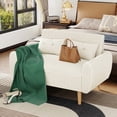 thumbnail image 3 of Walsunny Small Modern Loveseat Sofa, Upholstered Fabric Love Seat with Linen Cushions, Compact and Stylish for Small Spaces, Living Room, Bedroom, Office，White, 3 of 7