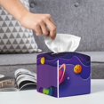 thumbnail image 5 of Goofa Astronaut Tissue Box Cover PVC Leather Tissue Holder Square Facial Tissue Case Facial Paper Organizer Dispenser for Bathroom, Vanity Countertop, 5 of 8