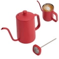 thumbnail image 1 of Té de Té de Acero inoxidable, Fácil de Limpieza Sobre El Café Hervidor de Café Pedido de Cuello de Cisne de Cajas de 600 ml Con Termómetro Para Uso Domémico, 1 of 7
