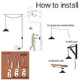 thumbnail image 2 of FSLiving Swag Plug-in Vintage Pendant Lamp Exterior Black and Interior White Shade with Remote Control with Dimmable E26 Bulb Simple Style Lighting Fixitures 15ft UL Black Cord and Socket, 2 of 9