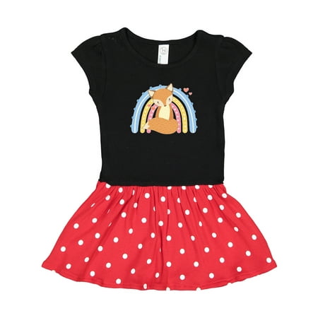 

Inktastic Woodland Fox Retro Rainbow Gift Toddler Girl Dress