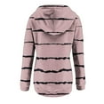 thumbnail image 6 of Jinhomg Trendy Striped Sweatshirt for Women Lightweight Comfy Long Sleeve Button Collar Pullovers Fall Casual Loose Drawstring Hoodies with Pocket Summer Saving Pink XXL, 6 of 7