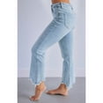 thumbnail image 5 of Women'S Jeans High Waisted Pants Summer Fashion Straight Leg Raw Hem Denim Pants Light Blue M, 5 of 7