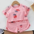 thumbnail image 2 of WRKEKC Summer Outfits for Girls, Baby Girl Outfits, Children's Short Sleeve Set Baby's Summer T-shirt Two-piece Set Sports and Casual Clothes, 2 of 3