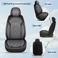 thumbnail image 7 of DIKSOAKR Seat Covers for Toyota Highlander 2008-2025 Front Set Faux Leather Seat Cover Waterproof Scratch Resistant Seat Protector Airbag Compatible (Black&Grey), 7 of 7