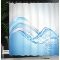 thumbnail image 4 of Ambesonne Abstract Shower Curtain, Modern Wavy Surfer, 69"Wx75"L, Pale Blue and White, 4 of 5