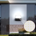 thumbnail image 4 of 2 apliques de pared para exteriores, 10 W x 2, iluminación exterior, resistente al agua, IP65, luz de aluminio acrílico para patio, jardines, patio, terraza, pasillo, camino, mini luz para exteriores JAMW Sencillez, 4 of 5