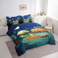 thumbnail image 2 of Erosebridal Kids Cartoon Car Bedding Comforter Set 7 Pieces,Teens Happy Camping Full Bedding Set,Navy Blue Reversible,Ultra Soft Home Decor, 2 of 6