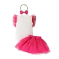 thumbnail image 5 of Gubotare Baby Girl Cowgirl Outfit Baby Girl Clothes Birthday Girl Outfit Romper Tutu Skirt Set Half Birthday Girl Outfit 0 3 6 9 12 18 24 Months (Hot Pink,Size 12-18 Months), 5 of 9
