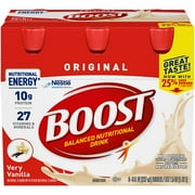 Boost Original Complete Nutritional Drink, Vanilla Delight, 8 oz, 6-CT (Pack of 2)