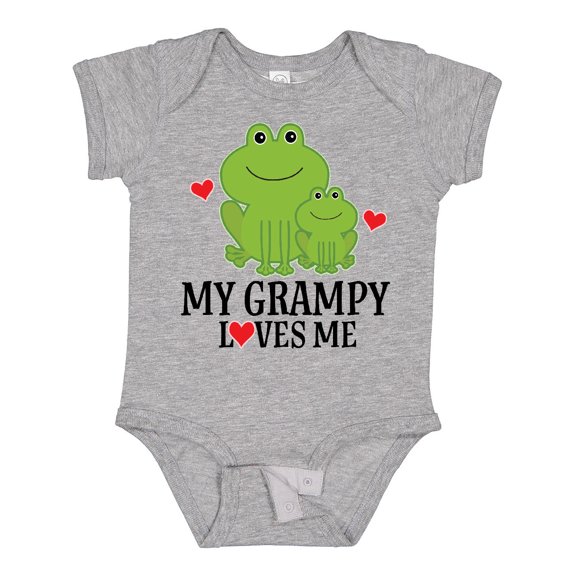 Inktastic My Grampy Loves Me Frog Boys Baby Bodysuit